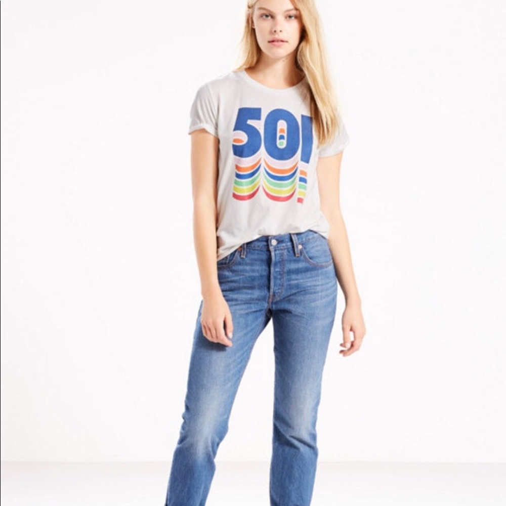 Levi’s 501 Customized and Tapered Boyfriend Jeans